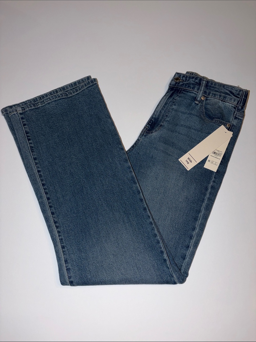 No Boundaries Women's Wide Leg Jeans - Blue Wash